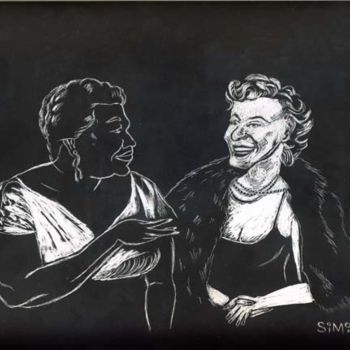 Drawing titled "Ella & Marilyn" by Simone, Original Artwork, Other