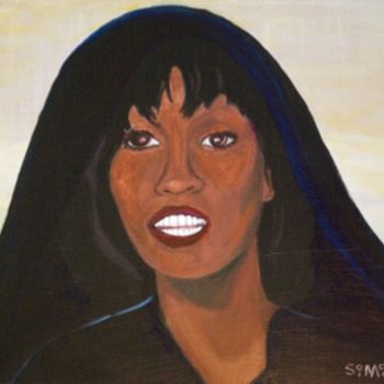 Painting titled "Bodyguard Whitney" by Simone, Original Artwork, Acrylic