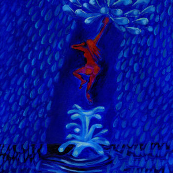 Pintura intitulada "Punching Rain" por Simone, Obras de arte originais, Acrílico