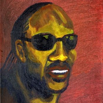 Malerei mit dem Titel "Cool Stevie" von Simone, Original-Kunstwerk, Acryl
