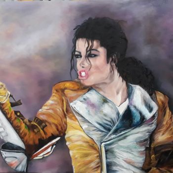 Pintura intitulada "Michael Jackson" por Simone Meier Meier, Obras de arte originais, Óleo