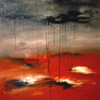 Painting titled "black rain" by Simonetta Hary, Original Artwork