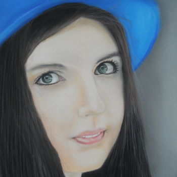 Painting titled "JEUNE FILLE" by Simonetti  Dit Sm, Original Artwork, Pastel