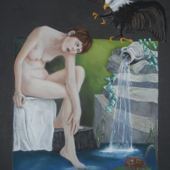 Pintura intitulada "HARCELEMENT" por Simonetti  Dit Sm, Obras de arte originais, Pastel