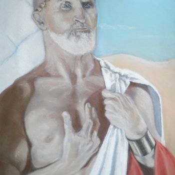 Painting titled "Romain" by Simonetti  Dit Sm, Original Artwork, Pastel