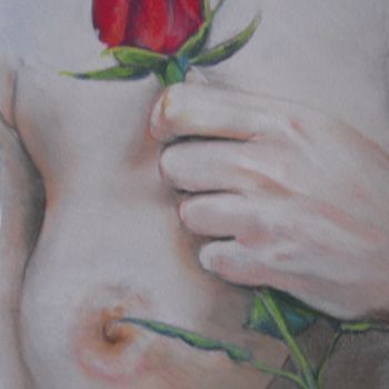Pintura titulada "ROSE" por Simonetti  Dit Sm, Obra de arte original, Pastel