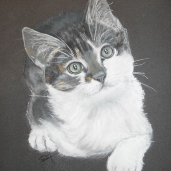 Painting titled "CHATCHAT" by Simonetti  Dit Sm, Original Artwork, Pastel