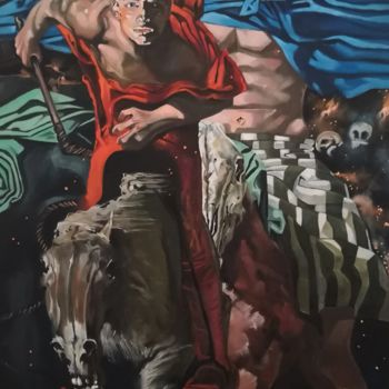 Картина под названием "Дикая охота" - Семён Рыжов, Подлинное произведение искусства, Масло