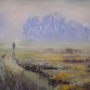 Peinture intitulée "Туман" par Semion Ryzhov, Œuvre d'art originale, Huile