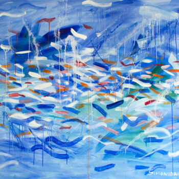 Malerei mit dem Titel "Rhythm of the Sea" von Simonida Djordjevic, Original-Kunstwerk, Acryl
