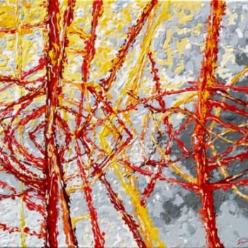 Painting titled "virus en net word" by Simón Matheu Riera, Original Artwork