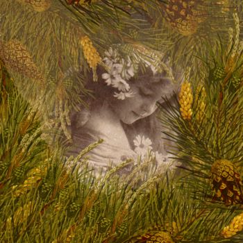 数字艺术 标题为“Рождество” 由Olga Simonova, 原创艺术品, 数字油画 安装在木质担架架上