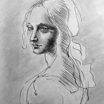 Drawing titled "Reproduction de Léo…" by Maria Iacuzzi (SIMPLE ART), Original Artwork, Pencil