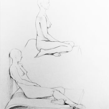Drawing titled "Relaxation" by Maria Iacuzzi (SIMPLE ART), Original Artwork, Pencil