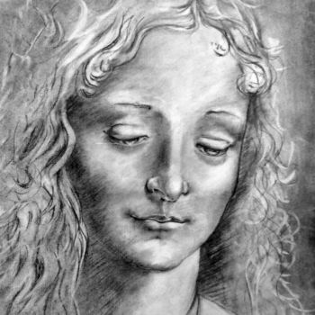 Рисунок под названием "Reproduction d'un p…" - Maria Iacuzzi (SIMPLE ART), Подлинное произведение искусства, Древесный уголь