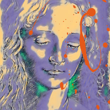 Arte digitale intitolato "Femme inconnue" da Maria Iacuzzi (SIMPLE ART), Opera d'arte originale, Pittura digitale