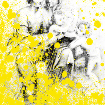 Arts numériques intitulée "Famille jaune" par Maria Iacuzzi (SIMPLE ART), Œuvre d'art originale, Peinture numérique
