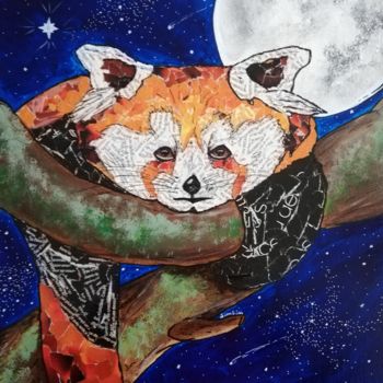 Pintura titulada "Espoir de panda roux" por Simsim, Obra de arte original, Acrílico