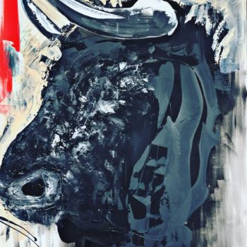 Schilderij getiteld "Real taureau abstra…" door Sin 21, Origineel Kunstwerk, Acryl