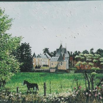Pintura titulada "Le Château en Beauce" por Lark Sindia, Obra de arte original