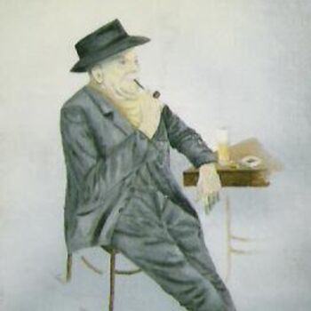 Картина под названием "Monsieur Ernest" - Lark Sindia, Подлинное произведение искусства