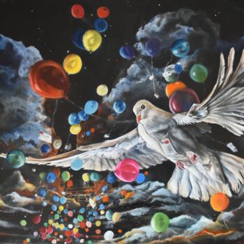 Malerei mit dem Titel "Frieden" von Sindy Hirsch- Opitz, Original-Kunstwerk, Öl