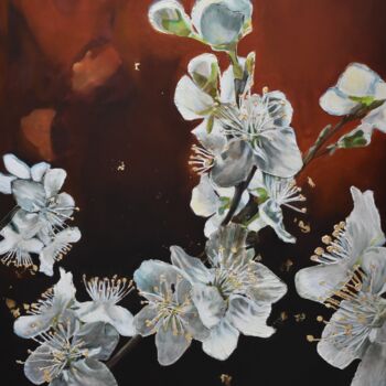Schilderij getiteld "Blüten" door Sindy Hirsch- Opitz, Origineel Kunstwerk, Olie