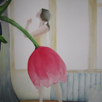 Pintura titulada "La danseuse" por Sindy Morissette, Obra de arte original, Acuarela