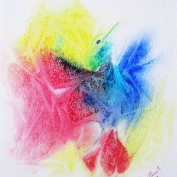 Malerei mit dem Titel "Le colibri" von Sindy Morissette, Original-Kunstwerk, Aquarell