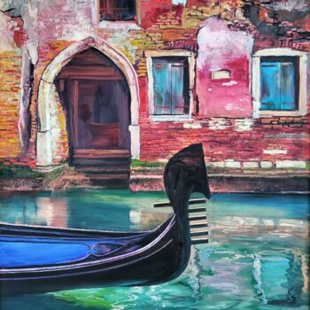 Drawing titled ""Castello"" by Mariia Sinelnikova, Original Artwork, Oil Mounted on Wood Panel