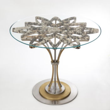 Design intitulée "table "CROWN" (pier…" par Nenad Petrovic, Œuvre d'art originale, Bronze