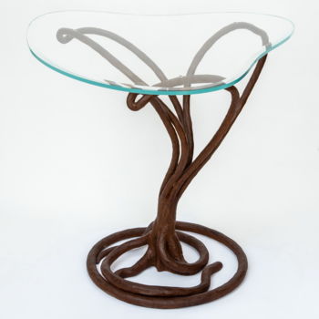Design intitulée "Table "KOVKO" (rust…" par Nenad Petrovic, Œuvre d'art originale, Meuble