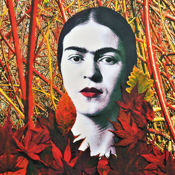 Digital Arts titled "Hommage  an Frida K…" by Sigrun Neumann (Sineu), Original Artwork, Digital Painting