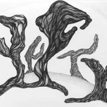 Dibujo titulada "le cri des platanes…" por Sigrun Neumann (Sineu), Obra de arte original