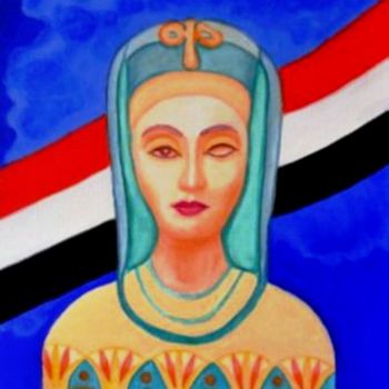 Painting titled "Néfertiti-Tahrir *…" by Sigrun Neumann (Sineu), Original Artwork, Acrylic