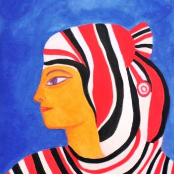 Peinture intitulée "* Néfertiti-Tahrir…" par Sigrun Neumann (Sineu), Œuvre d'art originale, Acrylique
