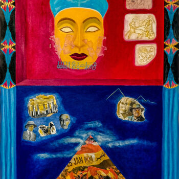 Malerei mit dem Titel "Nefertiti,die unver…" von Sigrun Neumann (Sineu), Original-Kunstwerk, Acryl