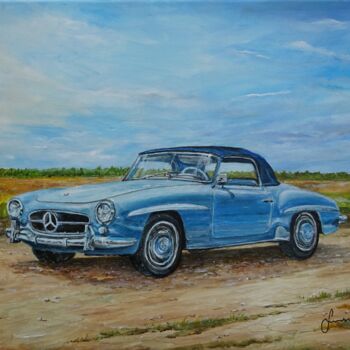 Pintura intitulada "1957 Mercedes-Benz…" por Sinisa Saratlic, Obras de arte originais, Acrílico