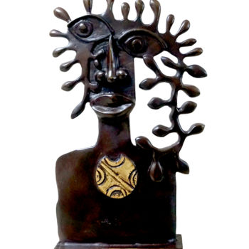 Escultura intitulada "Bi-Paga  (Belle fil…" por Sinkié., Obras de arte originais, Bronze
