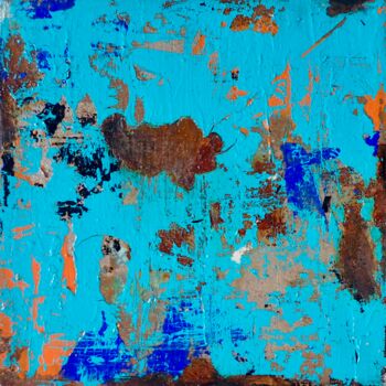 Painting titled "Teal Fantasy I" by Sio Montera, Original Artwork, Acrylic