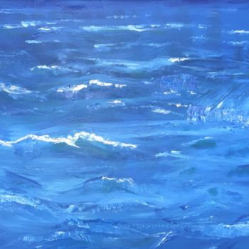 Peinture intitulée "Mer agitée" par Sirine, Œuvre d'art originale, Acrylique
