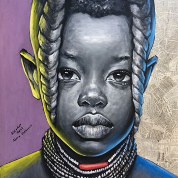 Peinture intitulée "Southern boy" par Sisay Teshome, Œuvre d'art originale, Acrylique