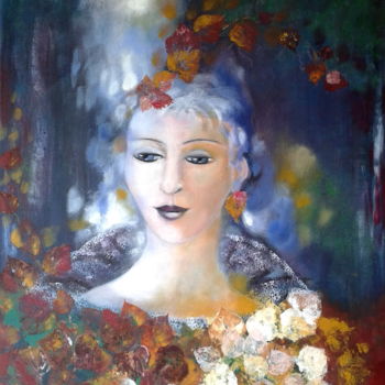 Painting titled "la fée des bois" by Sisca Couleurs, Original Artwork, Acrylic