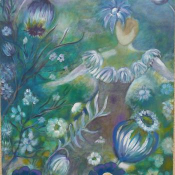 Peinture intitulée "femme fleurs" par Sisca Couleurs, Œuvre d'art originale, Acrylique