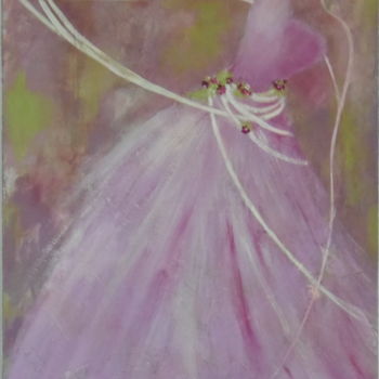 Painting titled "la robe rose" by Sisca Couleurs, Original Artwork, Acrylic