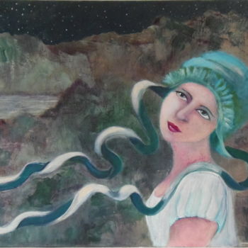 Painting titled "la rêveuse" by Sisca Couleurs, Original Artwork, Acrylic