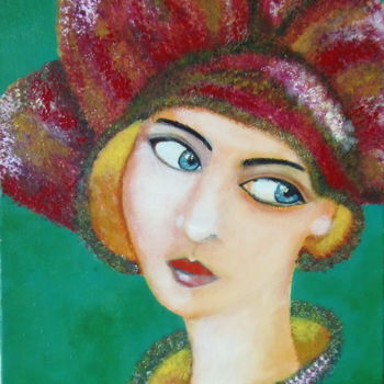 Картина под названием "femme lainage" - Sisca Couleurs, Подлинное произведение искусства, Акрил