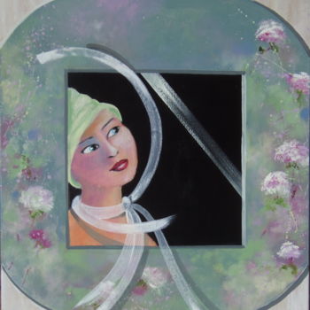 Peinture intitulée "regard en vert" par Sisca Couleurs, Œuvre d'art originale, Acrylique