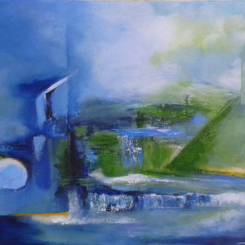 Painting titled "entre ciel et mer" by Sisca Couleurs, Original Artwork, Acrylic