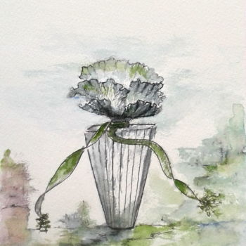 Peinture intitulée "La florale" par Sisca Couleurs, Œuvre d'art originale, Encre